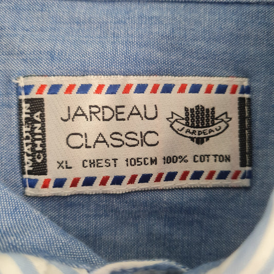 Jardeau Classic Collared Blue white striped Shirt Size XL