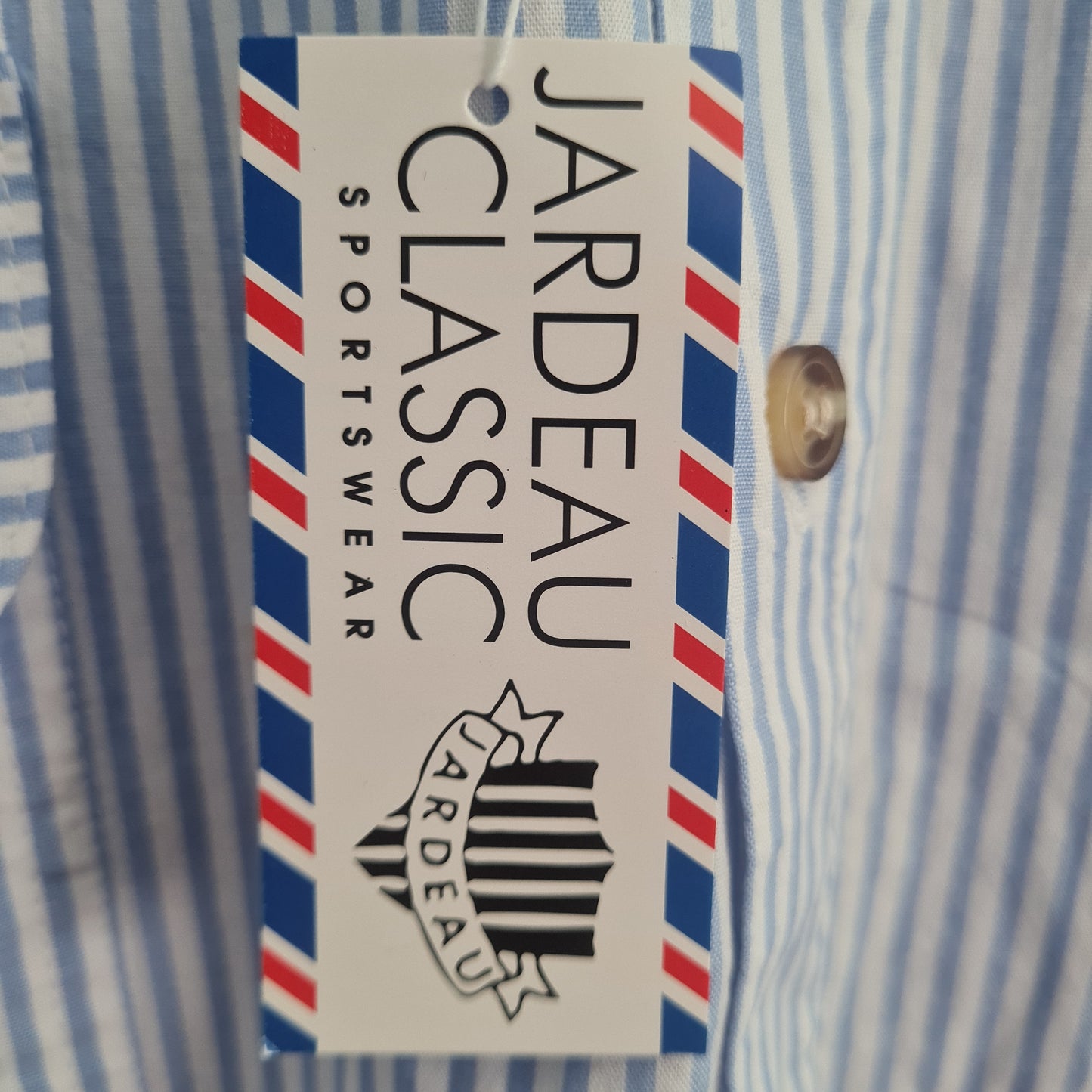 Jardeau Classic Collared Blue white striped Shirt Size XL