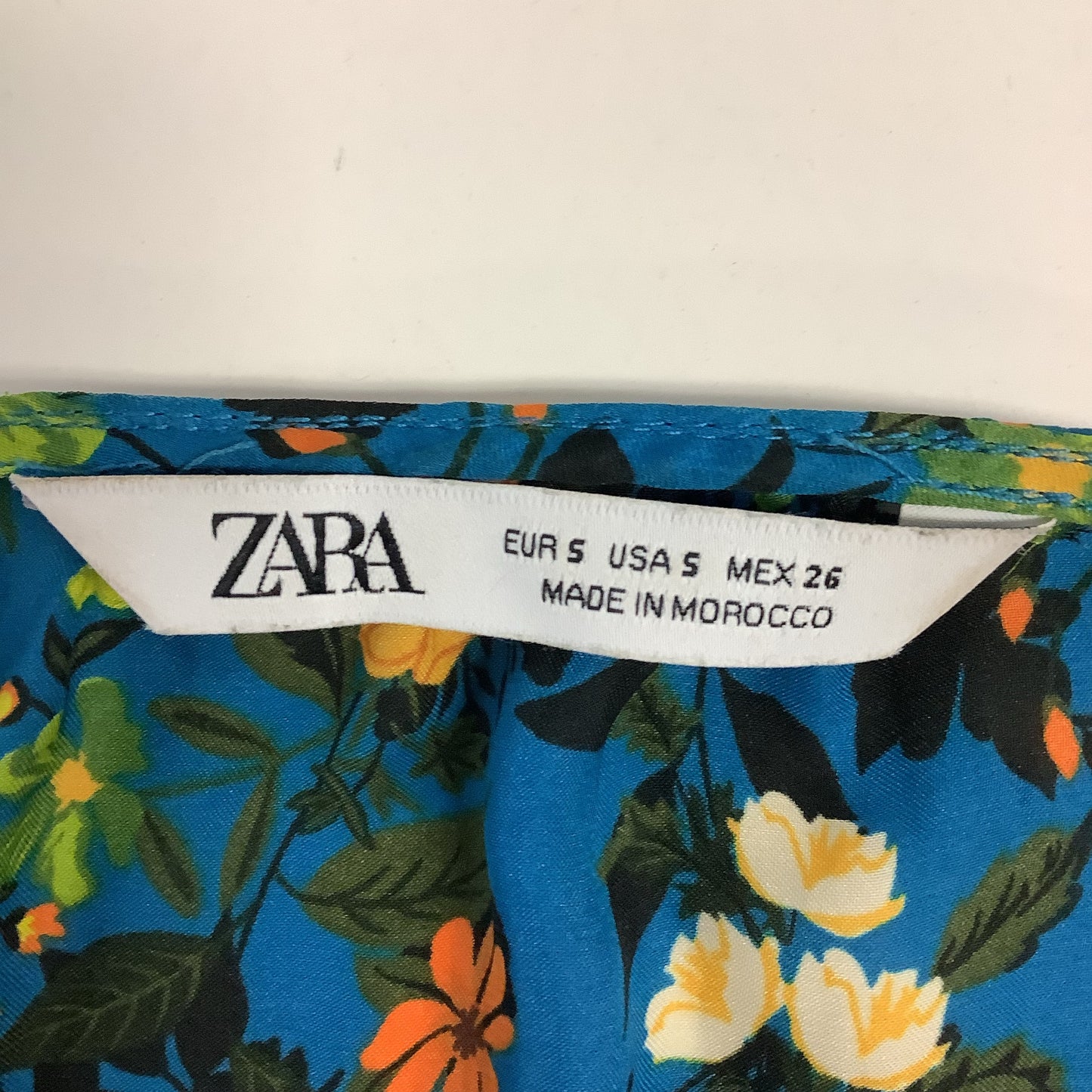 Zara Blue Floral Dress Size S