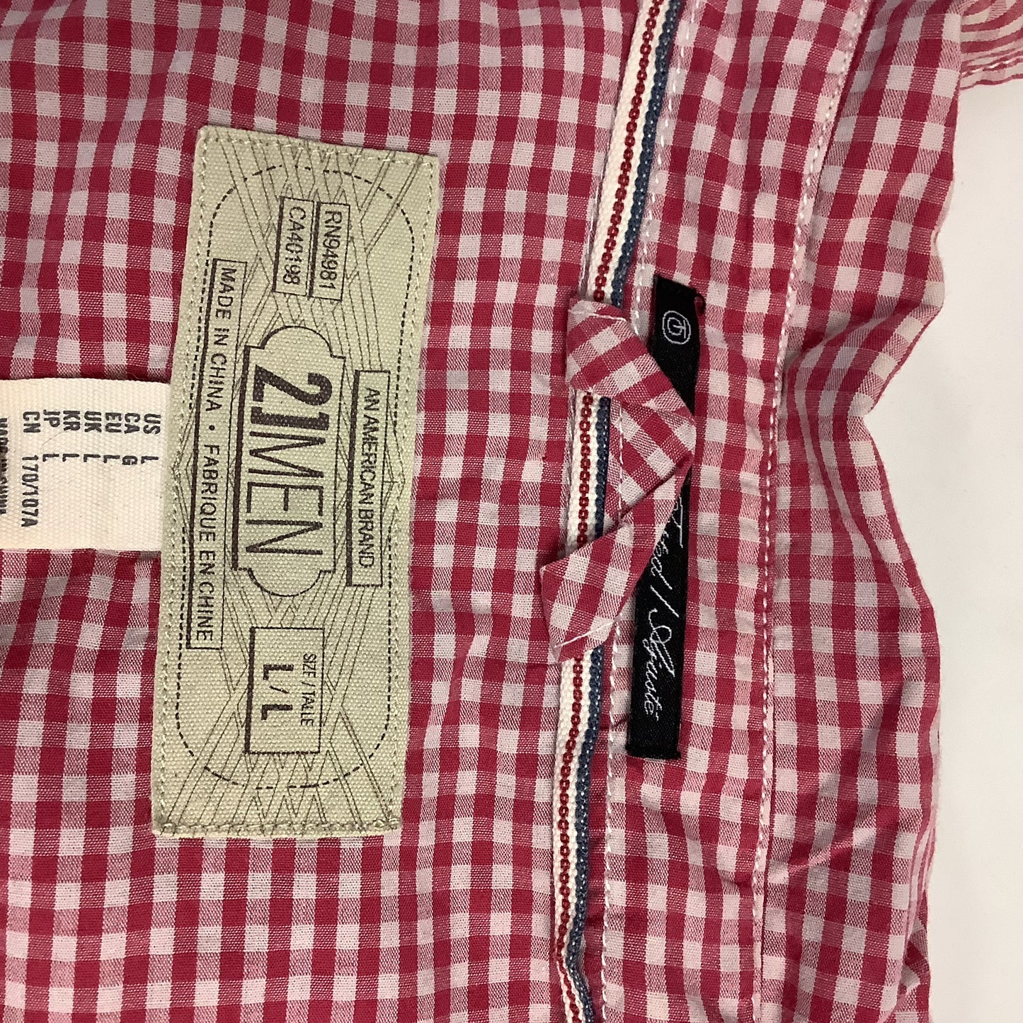 2]MEN Red Chequered Shirt Size L